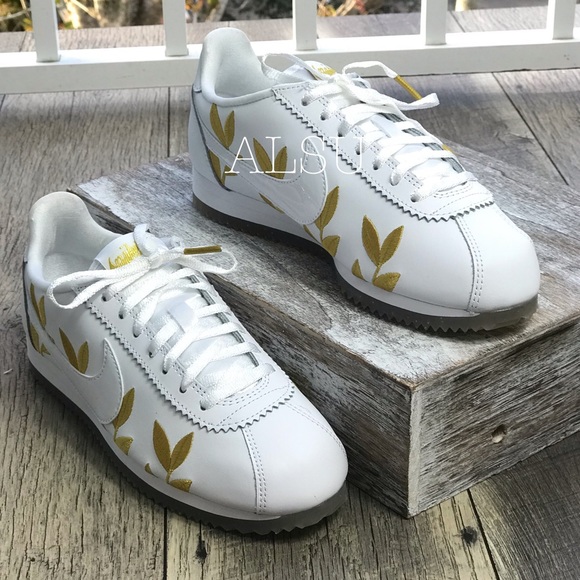 NWT Classic Cortez White Metallic Gold W AUTHENTIC - Picture 2 of 8